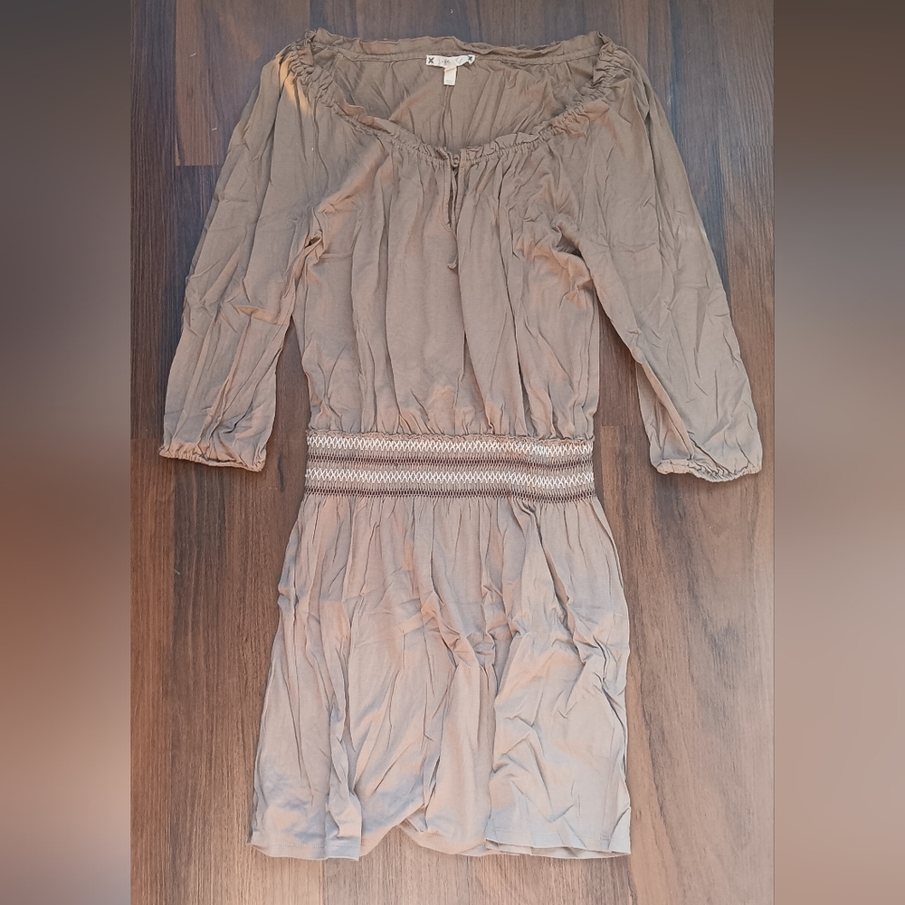 Joie Tan Off-Shoulder Top